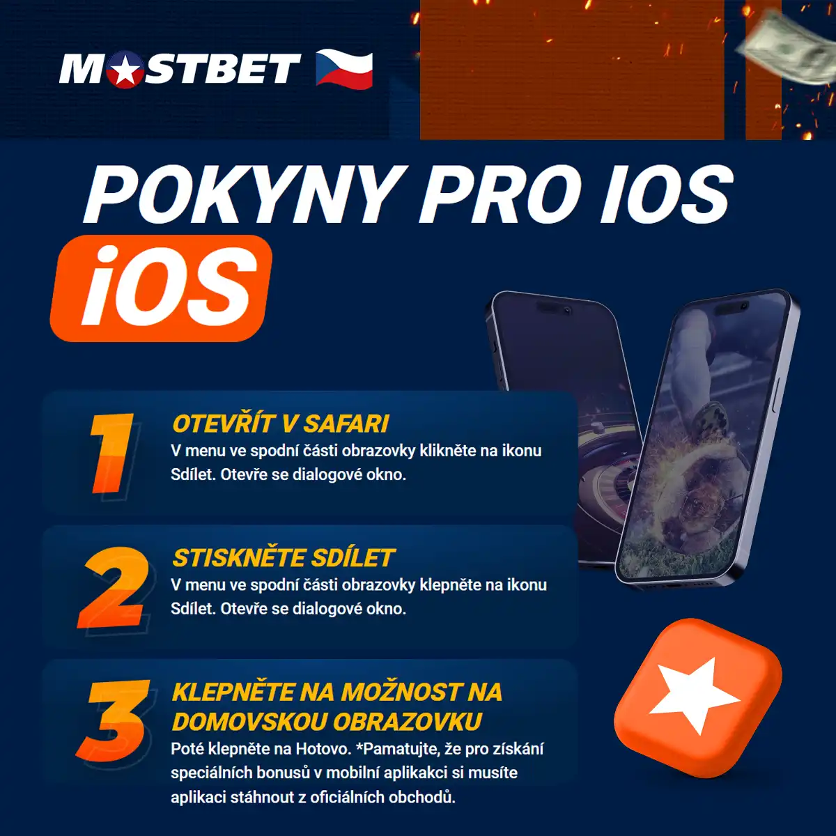 Instalace aplikace Mostbet v systému iOS krok za krokem